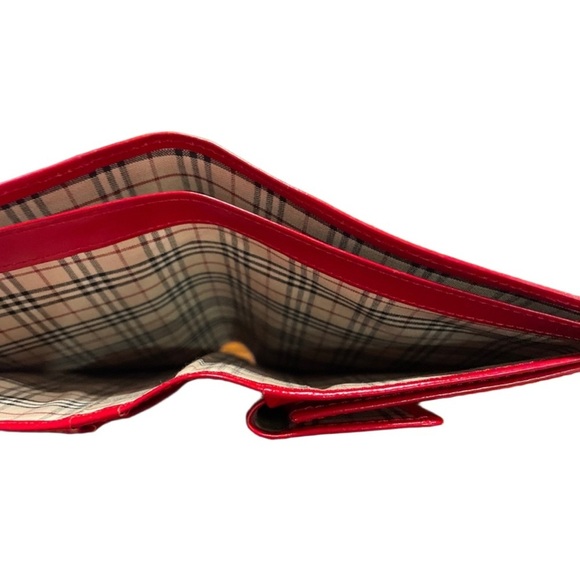Burberry Novacheck red leather wallet with change purse. Includes COA WLT2 - Picture 5 of 11